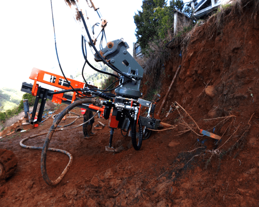 Large landslip below house